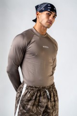 Лонгслів чоловічий Nebbia Seamless Long-Sleeve Top POWER Light Brown ASH 901